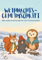 Vorschau - Arbeitsblätter - Weihnachts-Geheimschrift | Drei Botschaften in Stufen mit Lösungen | Rätsel Klasse 2 3 4 5 6 7 kostenlos - Deckblatt