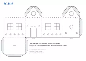 Vorschau - Mal- und Bastelvorlagen - Lebkuchenhaus zum Falten | Bastelvorlage für Ausmalen und Kleben | Advent Klasse 1 2 3 4 kostenlos - Seite 2