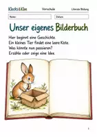 Vorschau - Arbeitsblätter - Eigenes Buch aus Bildern – Arbeitsheft Vorschule - Deckblatt