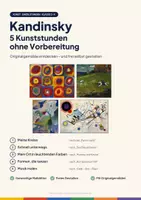 Vorschau - Stundenentwürfe - Kandinsky – 5 Kunststunden ohne Vorbereitung | Vertretungsstunde Kunst Klasse 2–4 mit Originalgemälden - Deckblatt