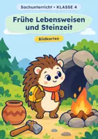 Vorschau - Arbeitsblätter - Frühe Lebensweisen und Steinzeit, Bildkarten, Klasse 4 - Deckblatt