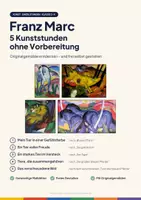 Vorschau - Stundenentwürfe - Franz Marc – 5 Kunststunden ohne Vorbereitung | Vertretungsstunde Kunst Klasse 2–4 mit Originalgemälden - Deckblatt