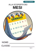 anteprima - Esercizi - Alla scoperta dei mesi – Calendario dei compleanni, stagioni e quiz per la classe 1ª - Pagina di copertina