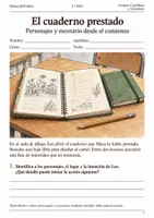 Vista previa - Hojas de trabajo - Personajes y escenario narrativo cuaderno 2.º ESO - Portada