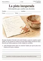 Vista previa - Hojas de trabajo - Pistas que hacen avanzar la trama: cuaderno 2.º ESO - Portada