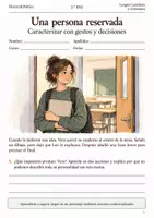 Vista previa - Hojas de trabajo - Caracterizar personajes con acciones cuaderno 2.º ESO - Portada