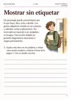 Vista previa - Hojas de trabajo - Caracterizar personajes con acciones cuaderno 2.º ESO - página 1