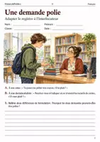 Aperçu - Feuilles d'exercices - Une demande polie adapter le registre à l’interlocuteur – livret de français 5e - Page de couverture