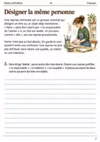 Aperçu - Feuilles d'exercices - Les reprises nominales éviter les répétitions de personnages – livret de français 5e - Page 1