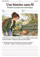 Aperçu - Feuilles d'exercices - Une histoire sans fil rétablir la progression thématique – livret de français 5e - Page de couverture