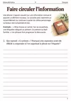 Aperçu - Feuilles d'exercices - Une histoire sans fil rétablir la progression thématique – livret de français 5e - Page 1