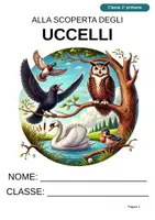 anteprima - Esercizi - Alla scoperta degli uccelli – In stampato maiuscolo per la classe 1ª - Pagina di copertina