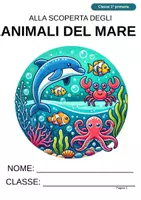 anteprima - Esercizi - Alla scoperta degli animali del mare – In stampato maiuscolo per la classe 1ª - Pagina di copertina
