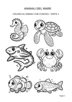 anteprima - Esercizi - Alla scoperta degli animali del mare – In stampato maiuscolo per la classe 1ª - Pagina 1