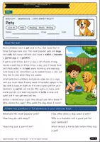 Vorschau - Arbeitsblätter - Pets – dogs, cats, hamsters & how to look after them (A1) - Deckblatt