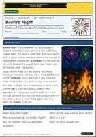 Vorschau - Arbeitsblätter - Bonfire Night – fireworks, history & a cold November night (A1) - Deckblatt