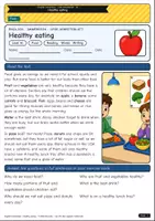 Vorschau - Arbeitsblätter - Healthy eating – fruit, veggies & a healthy lunch (A1) - Deckblatt