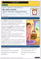 Vorschau - Arbeitsblätter - My daily routine – a day in Emma's life (A1) - Deckblatt