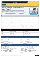 Vorschau - Arbeitsblätter - can / can't – What can you do? (A1) - Deckblatt