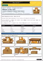 Vorschau - Arbeitsblätter - Prepositions of place – Where is the cat? (A1) - Deckblatt
