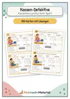 Vorschau - Fördermaterial/Inklusion - Kassen-Detektive: Sport (Kassenbons kontrollieren) - Deckblatt