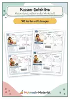 Vorschau - Fördermaterial/Inklusion - Kassen-Detektive: Werkstatt & Auto (Kassenbons kontrollieren) - Deckblatt
