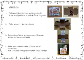 Vorschau - Mal- und Bastelvorlagen - Adventskalender Lebkuchenhäuschen oder Geschenkboxen basteln für Weihnachten / Nikolaus - Seite 2