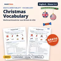 Vorschau - Arbeitsblätter - Christmas in Britain and the USA – Vocabulary | Klasse 5/6 | Gratis-Arbeitsblatt + Lösung - Deckblatt
