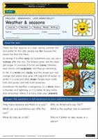 Vorschau - Arbeitsblätter - Weather & seasons – sunny, rainy, windy & snowy (A1) - Deckblatt
