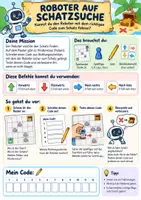 Vorschau - Arbeitsblätter - Roboter auf Schatzsuche_Unplugged-Aktivitätskarte - Deckblatt