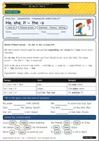 Vorschau - Arbeitsblätter - Present simple – he, she, it: das -s muss mit! (A1) - Deckblatt