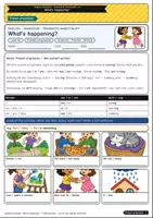 Vorschau - Arbeitsblätter - Present progressive – What's happening right now? (A1) - Deckblatt