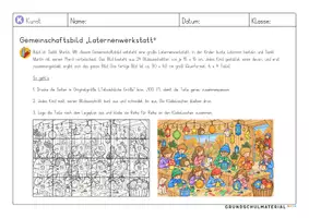 Vorschau - Arbeitsblätter - Gemeinschaftsbild Laternen – 24 Teile - Seite 1