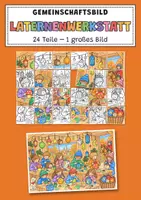 Vorschau - Arbeitsblätter - Gemeinschaftsbild Laternen – 24 Teile - Deckblatt