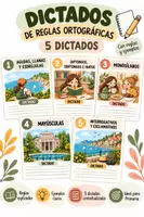 Vista previa - Unidades / Secuencias / Situaciones de Aprendizaje - ✏️📚 5 dictados de reglas ortográficas - Portada