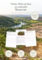 Vorschau - Unterrichtsreihen - Flächen, Wald & Sand als umkämpfte Ressourcen – Große Lernwerkstatt Geografie & Erdkunde | Ressourcenkonflikte, Flächenverbrauch, Waldnutzung, Sandabbau, Bodenschutz & Nachhaltigkeit | Arbeitsblätter mit Lösungen - Deckblatt