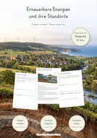 Vorschau - Unterrichtsreihen - Erneuerbare Energien & ihre Standorte – Große Lernwerkstatt Geografie & Erdkunde | Solarenergie, Photovoltaik, Windkraft, Wasserkraft, Bioenergie, Geothermie & nachhaltiger Energiemix | Arbeitsblätter mit Lösungen - Deckblatt