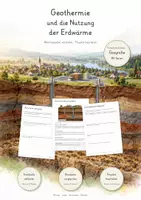Vorschau - Unterrichtsreihen - Geothermie & Erdwärme – Große Lernwerkstatt Geografie & Erdkunde | Oberflächennahe & tiefe Geothermie, Wärmepumpe, Erdwärmesonde, Thermalwasser, Wärmenetze & Energiewende | Arbeitsblätter mit Lösungen - Deckblatt