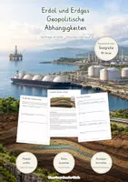 Vorschau - Unterrichtsreihen - Erdöl, Erdgas & geopolitische Abhängigkeiten – Große Lernwerkstatt Geografie & Erdkunde | Fossile Energieträger, LNG, Fracking, OPEC, Energieimporte, Lieferketten & Versorgungssicherheit | Arbeitsblätter mit Lösungen - Deckblatt