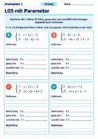 Vorschau - Arbeitsblätter - LGS mit Parameter | Mathematik Klasse 8 Gymnasium | 10 Arbeitsblätter mit Lösungen als PDF - Seite 2