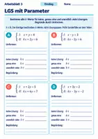 Vorschau - Arbeitsblätter - LGS mit Parameter | Mathematik Klasse 8 Gymnasium | 10 Arbeitsblätter mit Lösungen als PDF - Seite 3