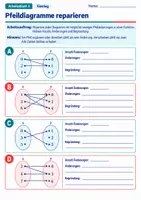 Vorschau - Arbeitsblätter - Pfeildiagramme reparieren | Mathematik Klasse 8 Gymnasium | 10 Arbeitsblätter mit Lösungen als PDF - Seite 3