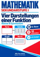 Vorschau - Arbeitsblätter - Vier Darstellungen einer Funktion | Mathematik Klasse 8 Gymnasium | 10 Arbeitsblätter mit Lösungen als PDF - Deckblatt