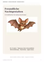 Vorschau - Fördermaterial/Inklusion - Freundliche Nachtgestalten – 12 Erzählkarten für Halloween ohne Grusel | Kita 3–6 Jahre - Deckblatt