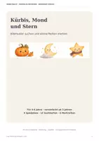 Vorschau - Spiele - Kürbis, Mond und Stern – Such- und Merkspiel mit 4 Spielplänen | Kita 4–6 Jahre - Deckblatt
