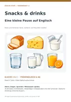 Vorschau - Spiele - Snacks and drinks – Meine englische Pausenkarte | Bildkarten & Sprechspiele- Englisch Klasse 1 und 2 - Deckblatt