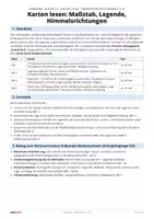 Vorschau - Arbeitsblätter - Karten lesen: Maßstab, Legende, Himmelsrichtungen | Klasse 5/6 | 4 Arbeitsblätter mit Lösungen - Seite 1