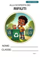 anteprima - Esercizi - Alla scoperta dei rifiuti – In stampato maiuscolo per la classe 1ª - Pagina di copertina