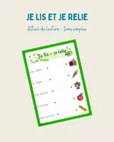 Aperçu - Feuilles d'exercices - Je lis et je relie - Niveau 1 - Rituel de lecture - Page de couverture