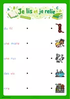 Aperçu - Feuilles d'exercices - Je lis et je relie - Niveau 1 - Rituel de lecture - Page 3